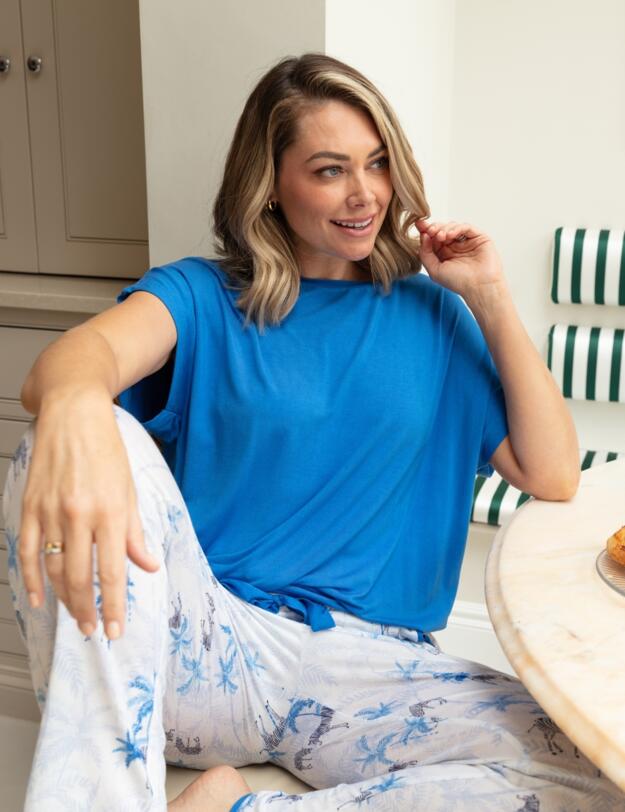 Cyberjammies Lyla Zebra Print Jersey Pyjama Bottoms White Mix