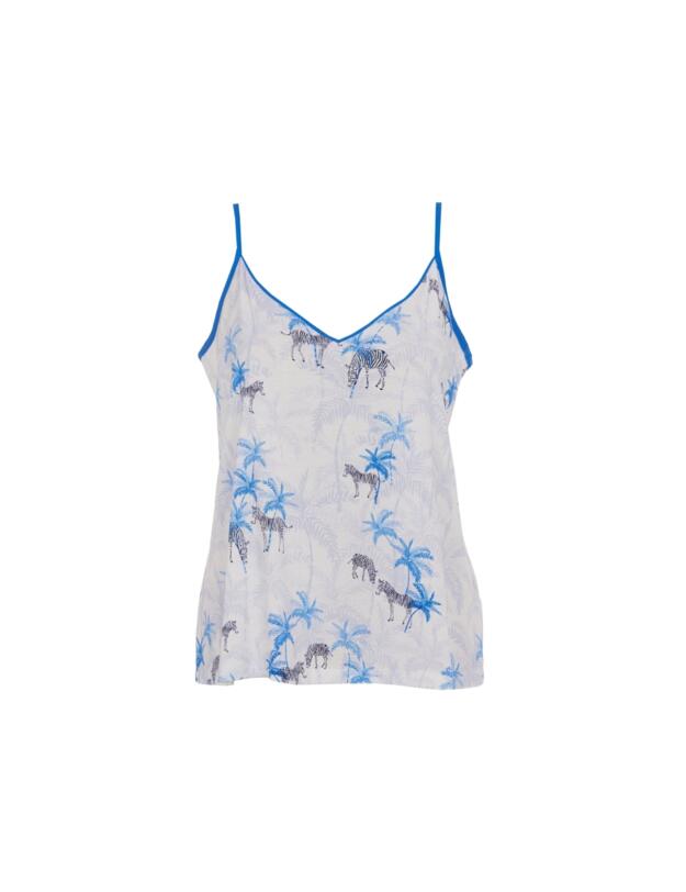 Cyberjammies Lyla Zebra Print Jersey Cami White Mix