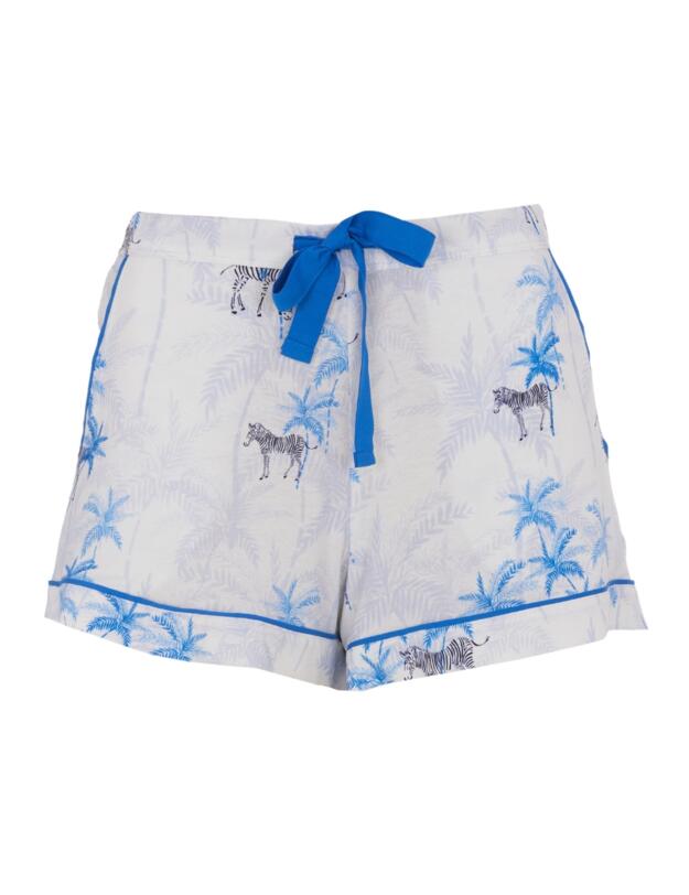 Cyberjammies Lyla Zebra Print Jersey Shorts White Mix