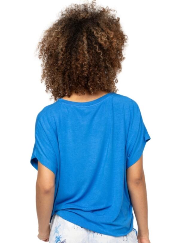 Cyberjammies Lyla Slouch Jersey Pyjama Top Blue