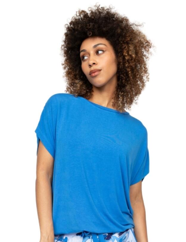 Cyberjammies Lyla Slouch Jersey Pyjama Top Blue