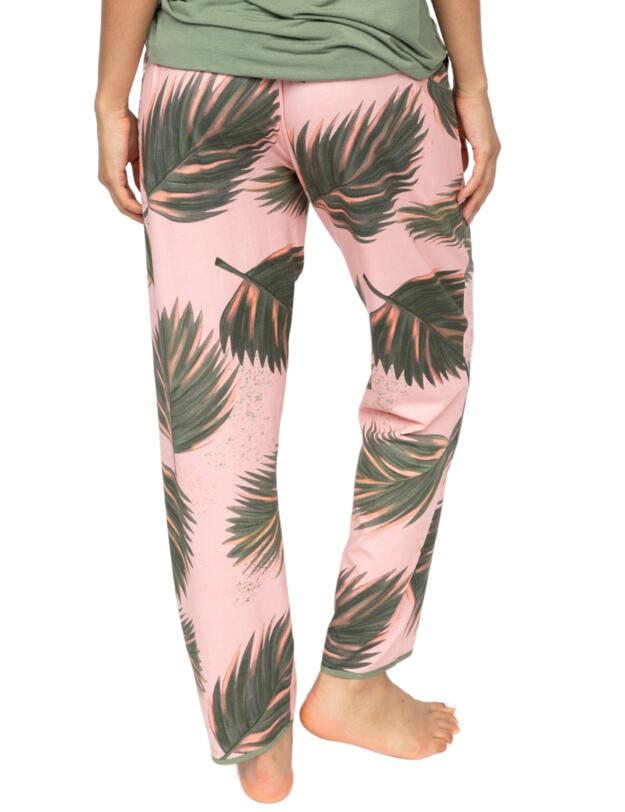 Cyberjammies Lea Leaf Print Jersey Pyjama Bottoms Salmon Pink Mix