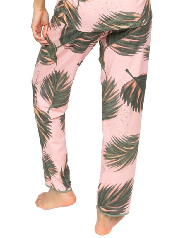 Cyberjammies Lea Leaf Print Jersey Pyjama Bottoms Salmon Pink Mix