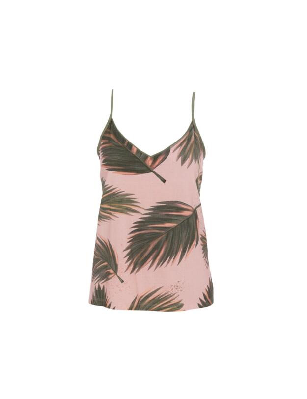 Cyberjammies Lea Leaf Print Jersey Cami Salmon Pink Mix