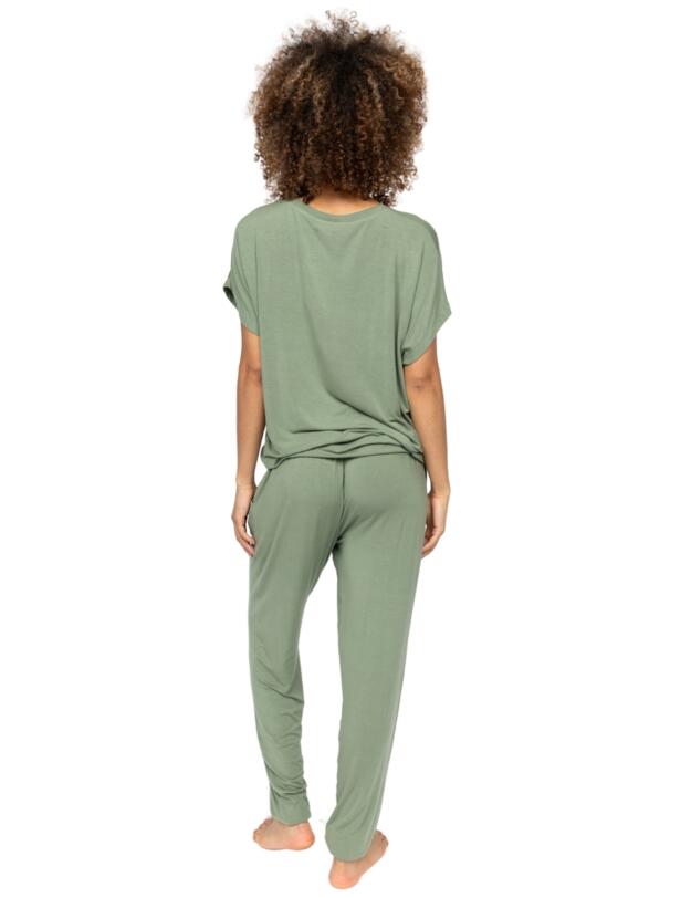 Cyberjammies Lea Slouch Jersey Pyjama Top Sage Green