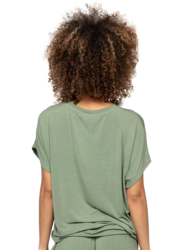 Cyberjammies Lea Slouch Jersey Pyjama Top Sage Green