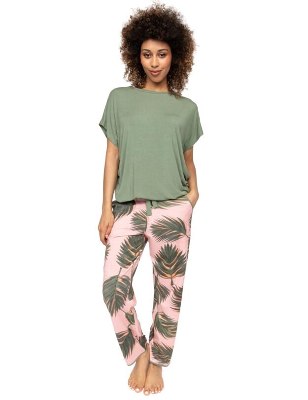 Cyberjammies Lea Slouch Jersey Pyjama Top Sage Green