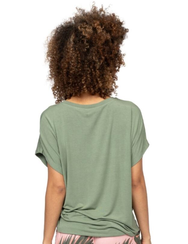Cyberjammies Lea Slouch Jersey Pyjama Top Sage Green