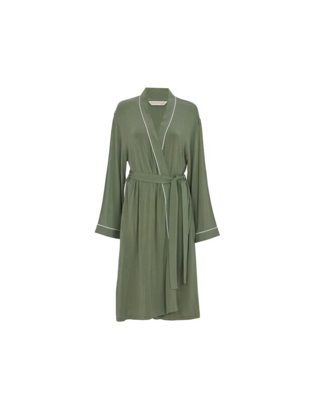 Cyberjammies Lea Jersey Short Dressing Gown Sage Green