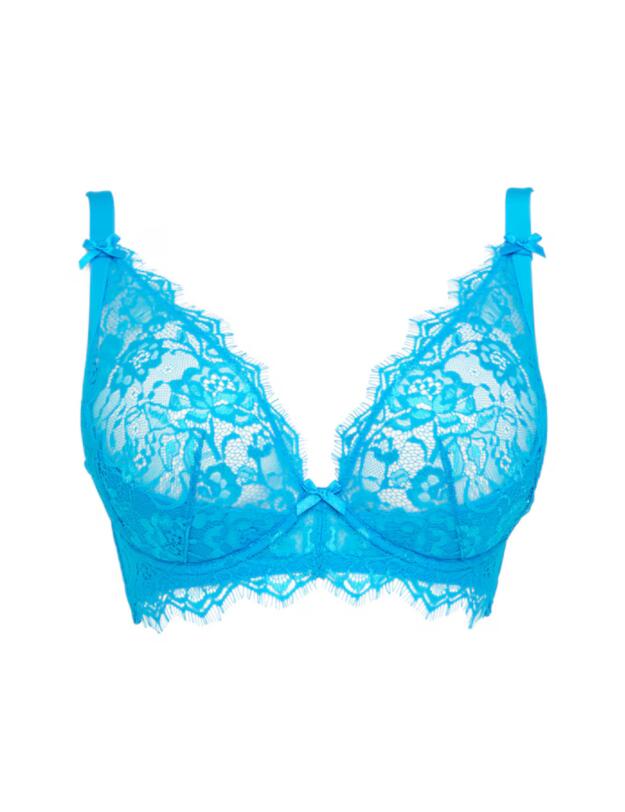 Figleaves Pulse Lace Plunge Bra Aqua