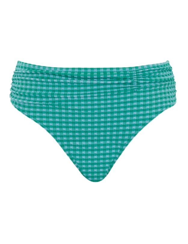 Panache Gingham Midi Bikini Brief Green Gingham