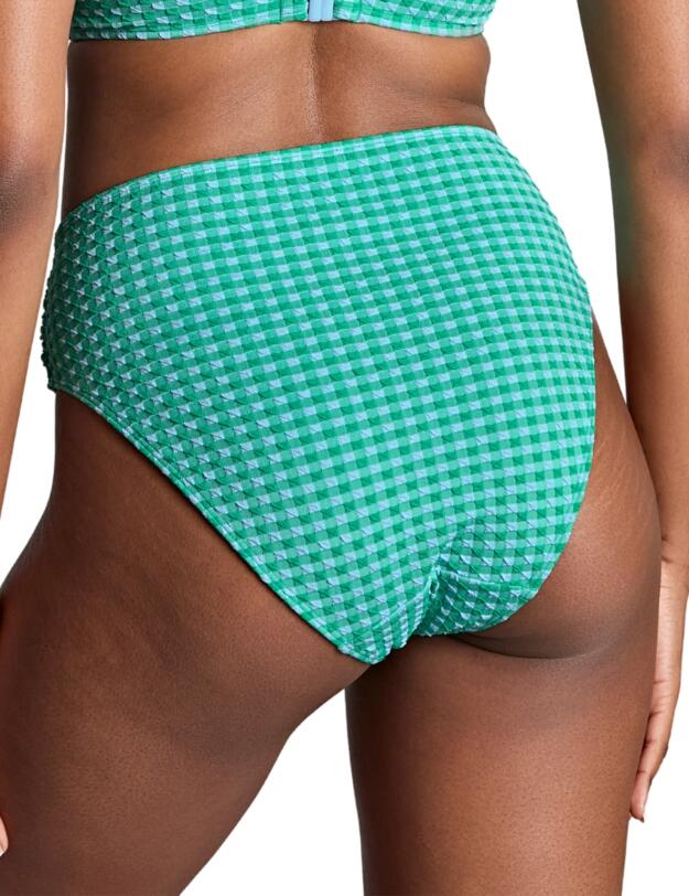 Panache Gingham Midi Bikini Brief Green Gingham