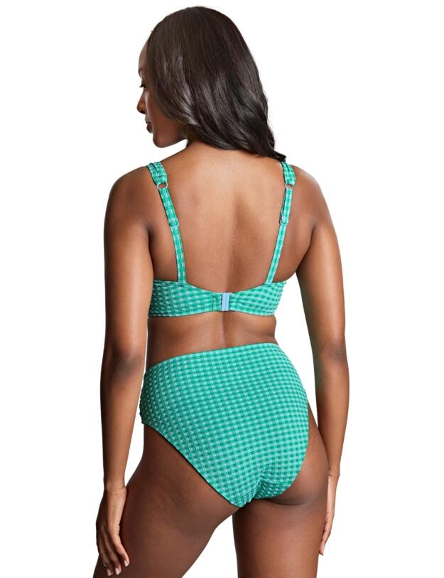 Panache Gingham Midi Bikini Brief Green Gingham