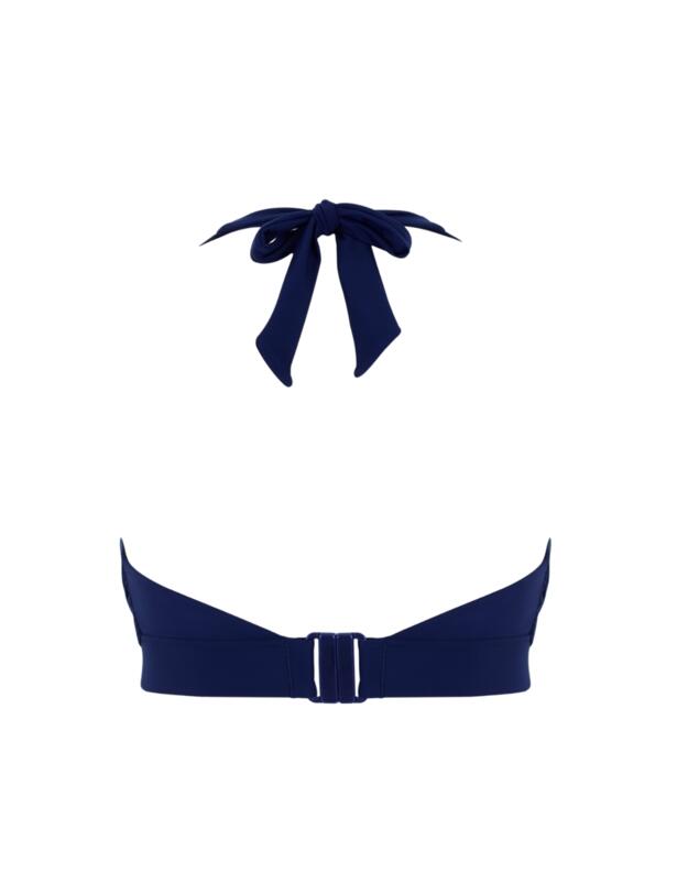 Panache Ric Rac Sofia Wireless Halter Bikini Top Ric Rac Navy