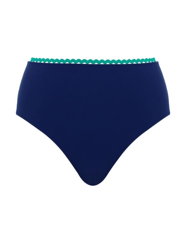 Panache Ric Rac High Waist Bikini Brief Ric Rac Navy