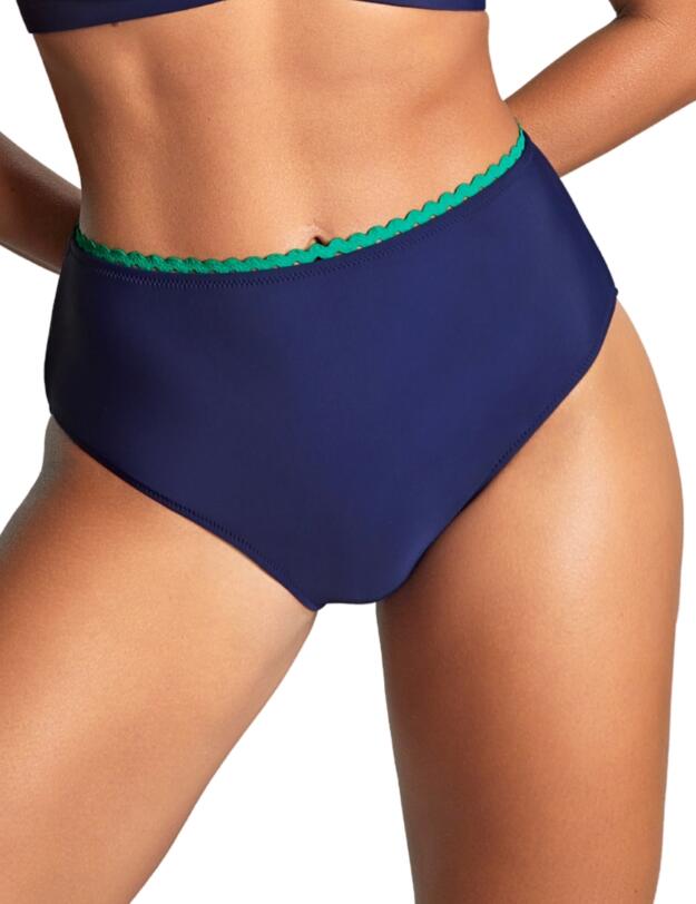 Panache Ric Rac High Waist Bikini Brief Ric Rac Navy