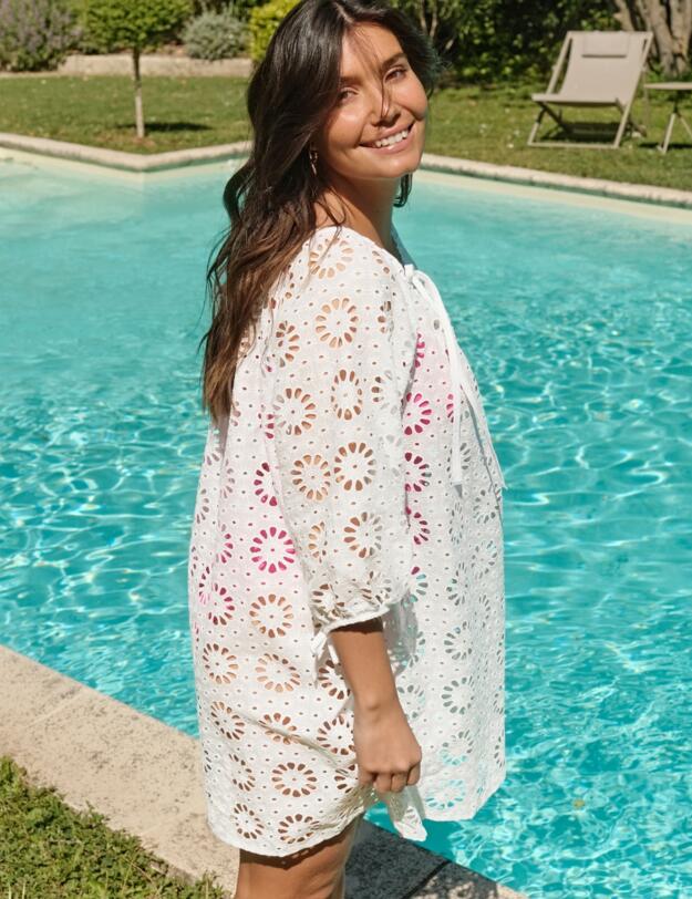 Panache Daisy Short Kaftan White