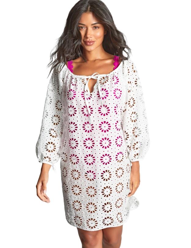 Panache Daisy Short Kaftan White