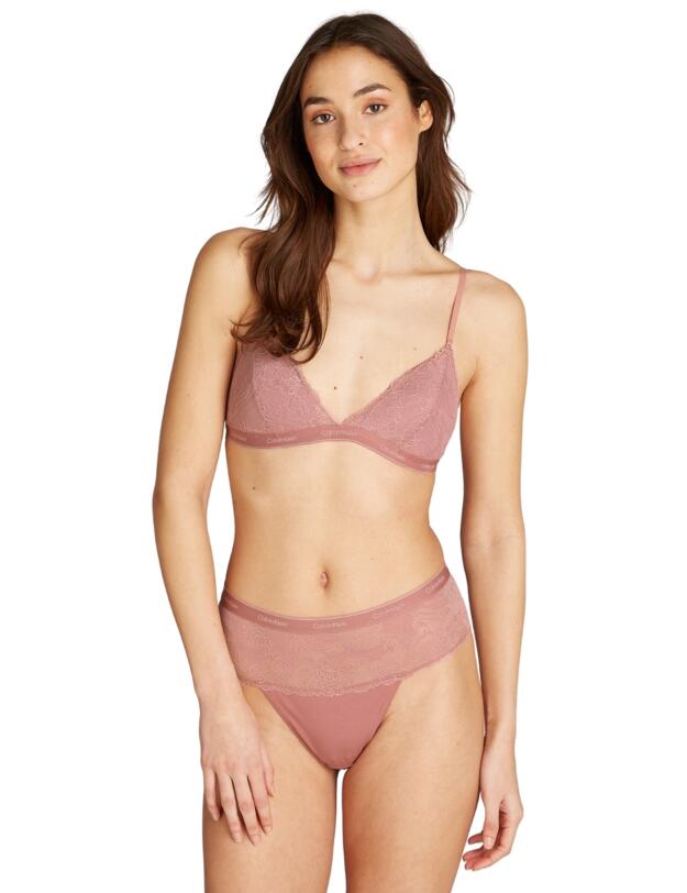 Calvin Klein Modern Lace Lined Triangle Bra Red Grape