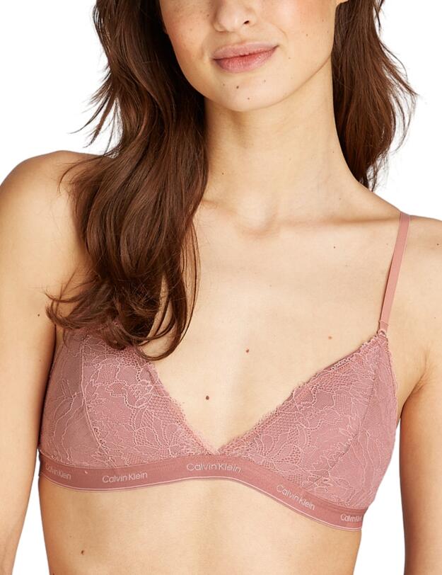 Calvin Klein Modern Lace Lined Triangle Bra Red Grape