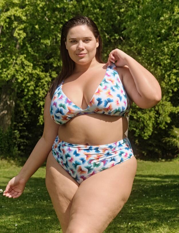 Panache Flutter Midi Bikini Brief Flutter Print