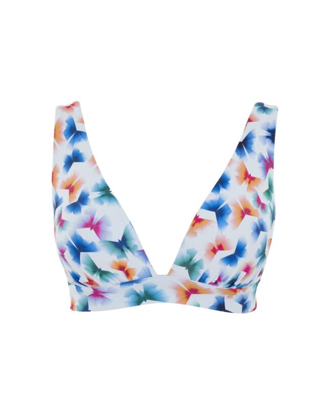 Panache Flutter Kara Wireless Triangle Bikini Top Flutter Print