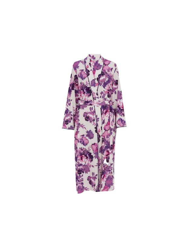 Cyberjammies Nora Rose Elsie Floral Print Long Dressing Gown Cream Mix