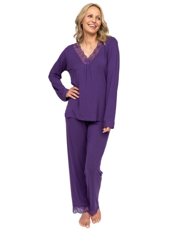 Cyberjammies Nora Rose Elsie Long Sleeve Pyjama Set Purple