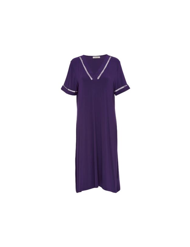 Cyberjammies Nora Rose Elsie Short Sleeve Short Nightdress Purple