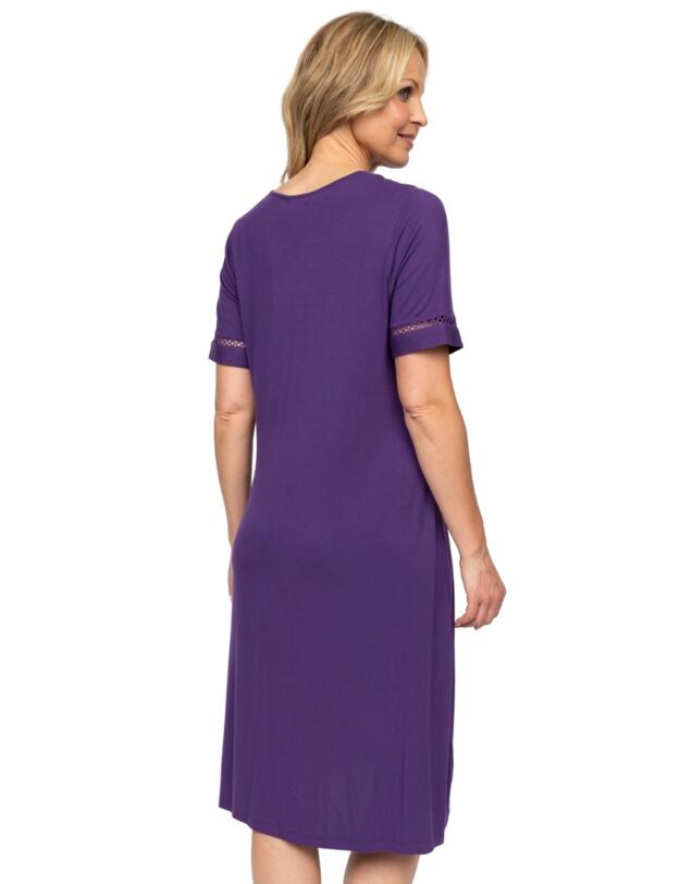 Cyberjammies Nora Rose Elsie Short Sleeve Short Nightdress Purple