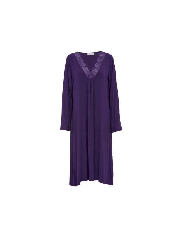 Cyberjammies Nora Rose Elsie Long Sleeve Short Nightdress Purple