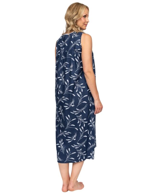 Cyberjammies Nora Rose Louisa Wheatsheaf Print Long Nightdress Navy Mix
