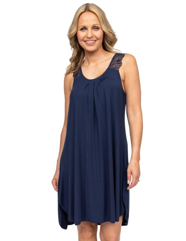 Cyberjammies Nora Rose Louisa Jersey Swing Nightdress Navy
