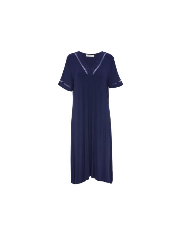 Cyberjammies Nora Rose Louisa Short Sleeve Short Nightdress Navy