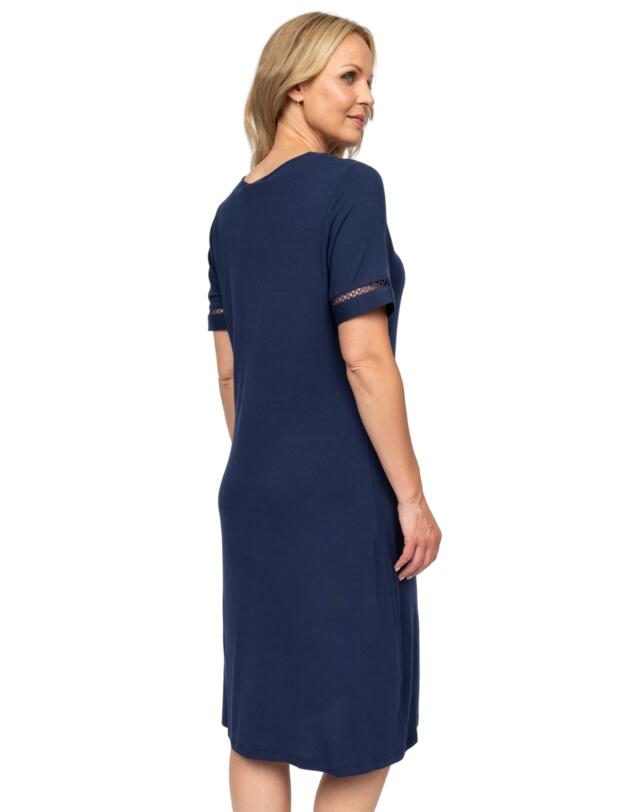 Cyberjammies Nora Rose Louisa Short Sleeve Short Nightdress Navy