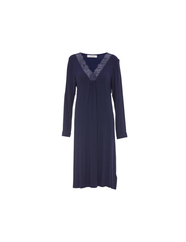 Cyberjammies Nora Rose Louisa Long Sleeve Short Nightdress Navy