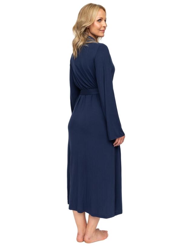 Cyberjammies Nora Rose Louisa Long Dressing Gown Navy