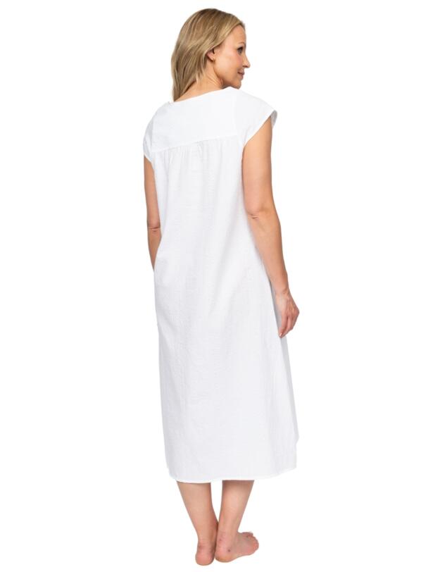 Cyberjammies Nora Rose Christina Cap Sleeve Long Nightdress White