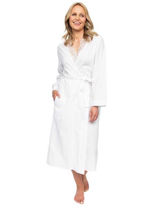 Cyberjammies Nora Rose Christina Long Dressing Gown White