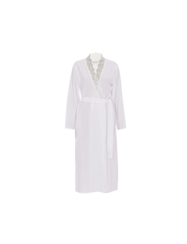 Cyberjammies Nora Rose Christina Long Dressing Gown White