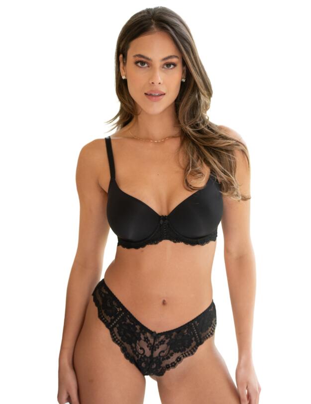 Pour Moi Fleur Cheeky V-Shaped Brief Black
