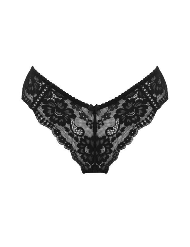 Pour Moi Fleur Cheeky V-Shaped Brief Black