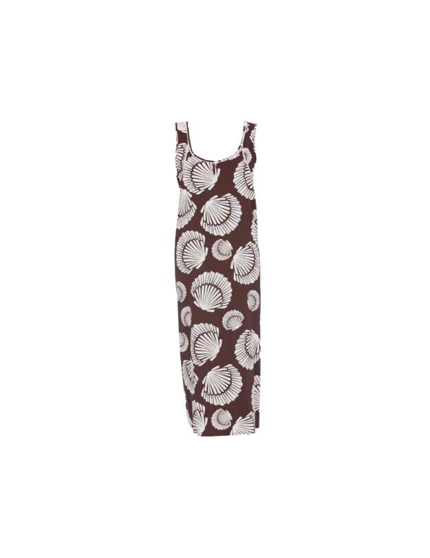 Cyberjammies Fable & Eve Battersea Shell Print Long Nightdress Chocolate Brown Mix