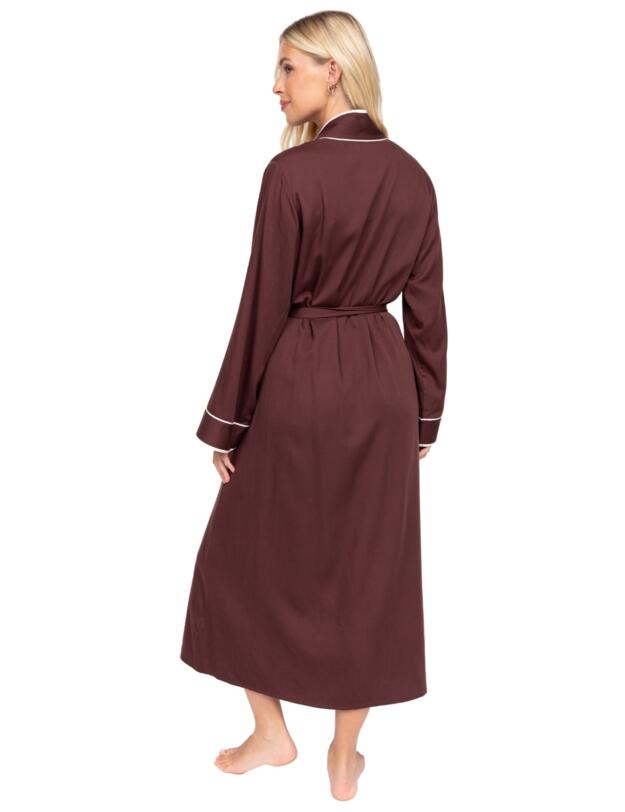 Cyberjammies Fable & Eve Battersea Long Dressing Gown Chocolate Brown
