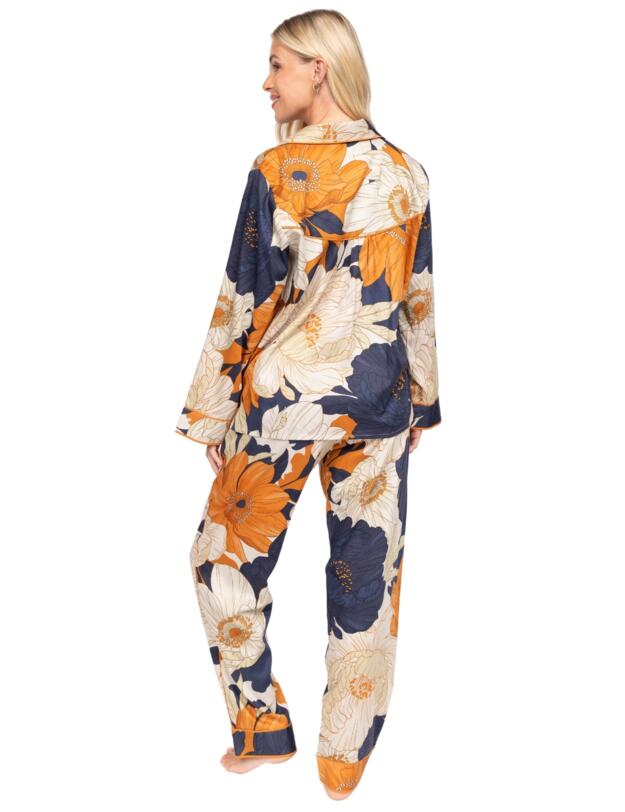 Cyberjammies Fable & Eve Southwark Floral Print Pyjama Set Navy Mix