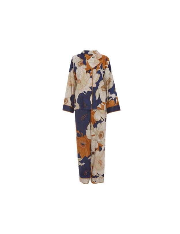 Cyberjammies Fable & Eve Southwark Floral Print Pyjama Set Navy Mix