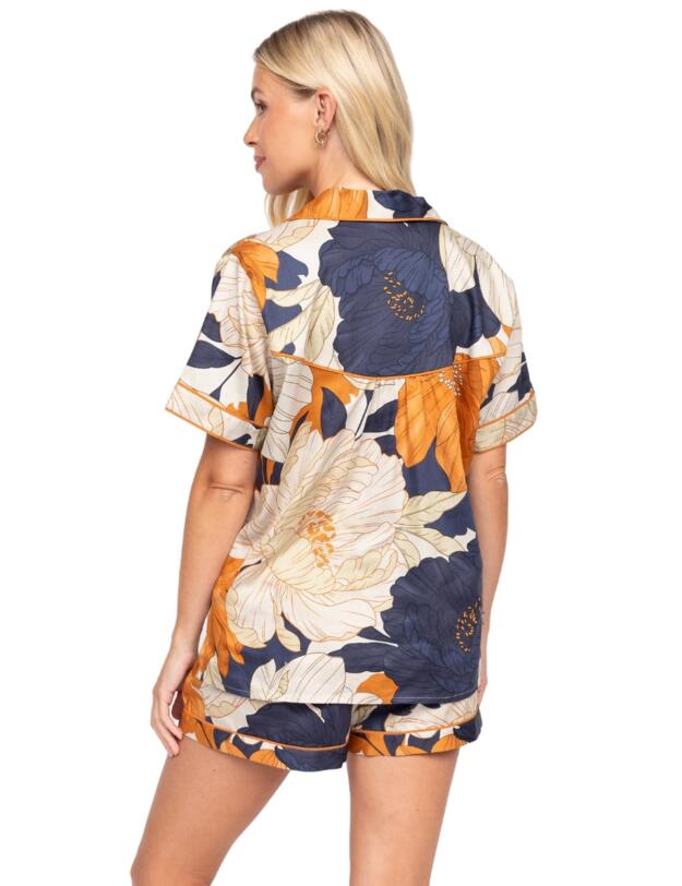 Cyberjammies Fable & Eve Southwark Floral Print Shorty Set Navy Mix
