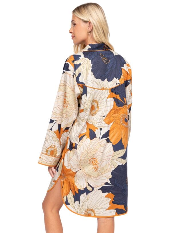 Cyberjammies Fable & Eve Southwark Floral Print Long Sleeve Nightshirt Navy Mix