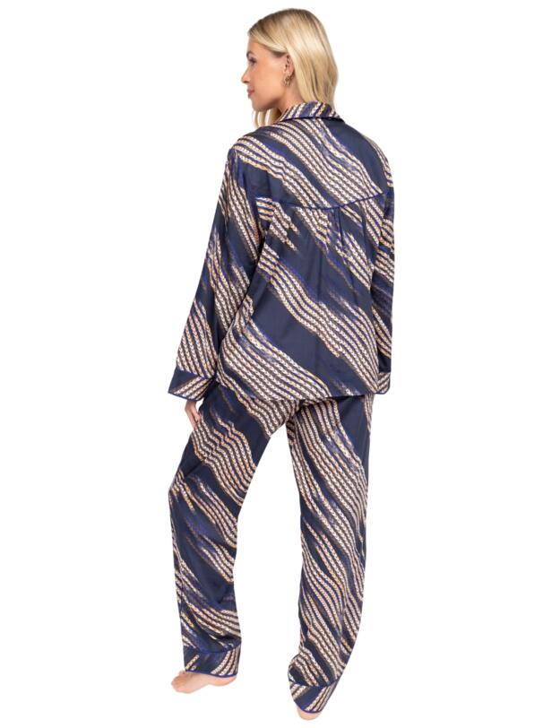 Cyberjammies Fable & Eve Southwark Rope Print Pyjama Set Navy Mix