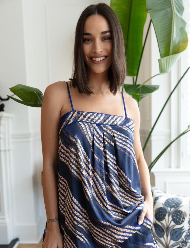 Cyberjammies Fable & Eve Southwark Rope Print Cami and Shorts Set Navy Mix